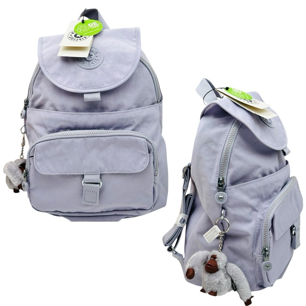 Kipling Womens Queenie Small Backpack BP4499 Lavendar Adjustable Backpack Straps